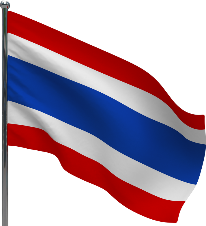 Thailand flag on pole icon